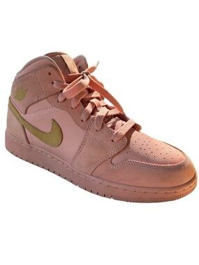 GUC Jordan 1 Mid Coral Gold (GS) Youth Sneaker Shoes. Size 7Y